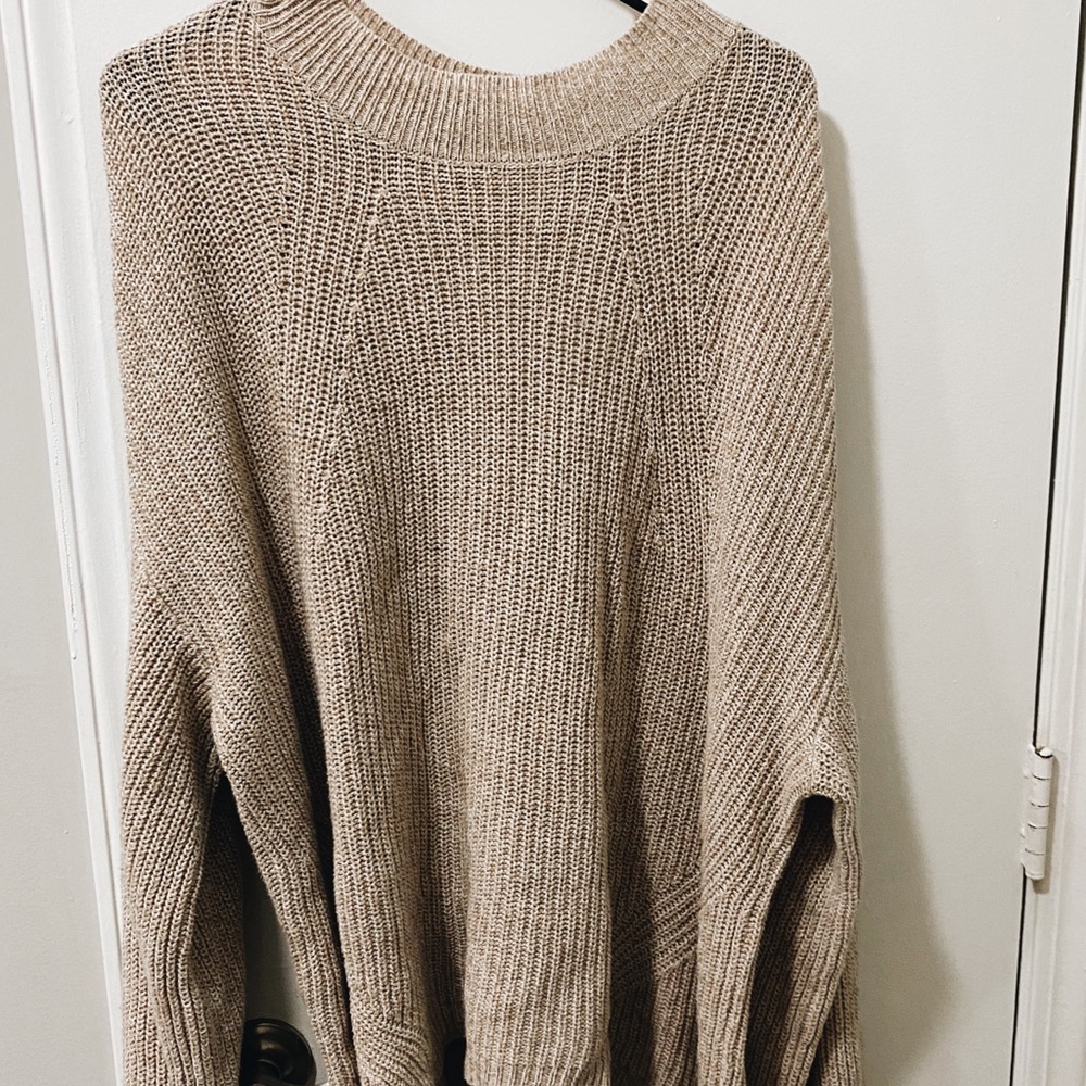 Oatmeal Mock Neck Sweater